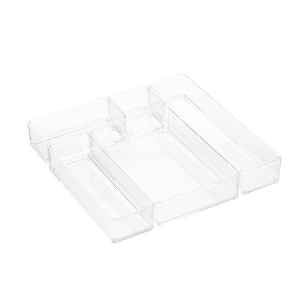 Clear Acrylic Stackable Drawer Organizers Set of 5