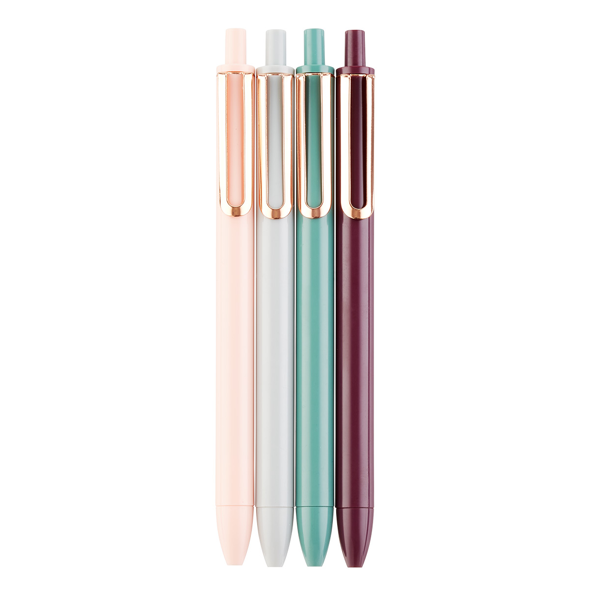 Poppin Retractable Gel Luxe Pens Jewel Tones/Copper Pkg/4