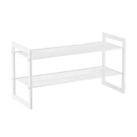 2-Tier Stackable Mesh Shoe Shelf