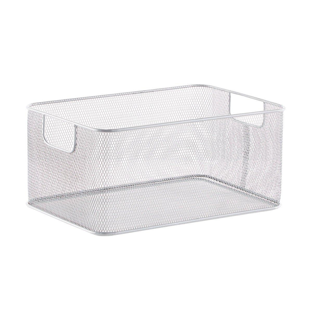 Silver Stacking Mesh Bins | The Container Store