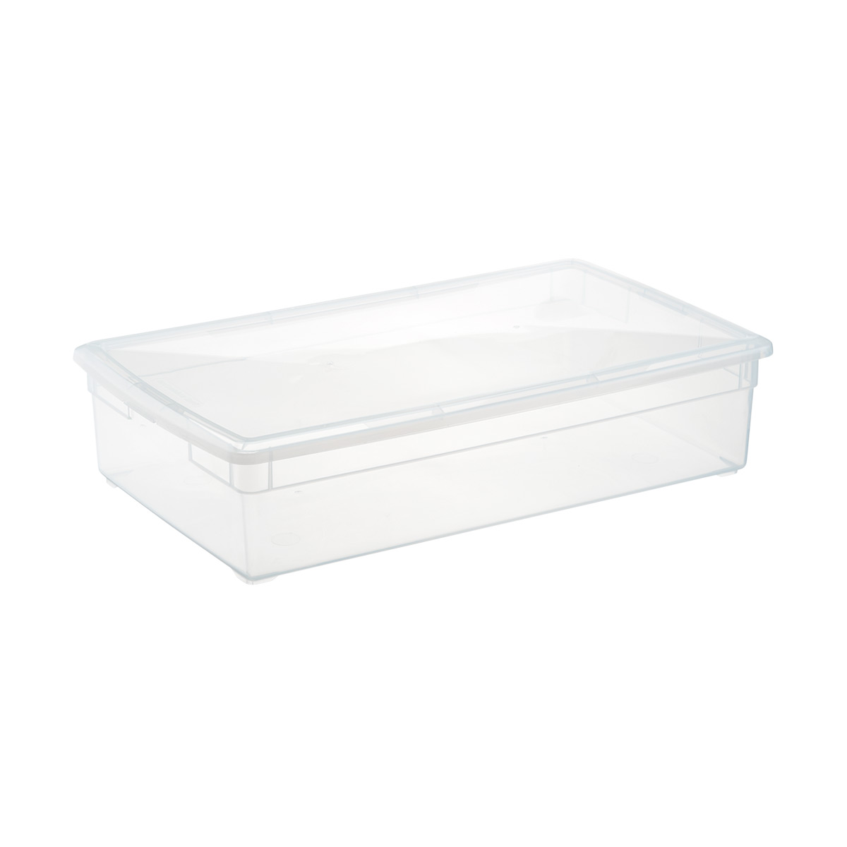 1 Pack Vcansay 20 Litre Lidded Plastic Clear Storage Bin with Black Handles 