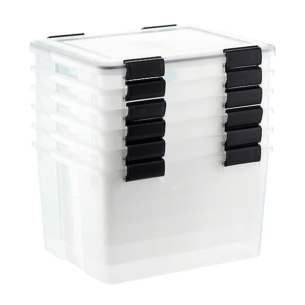 Clear Weathertight Totes Cases- Case of 6 46 qt.