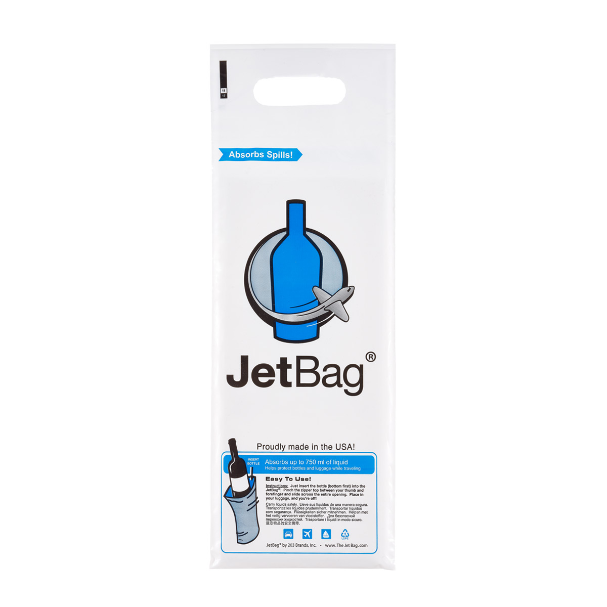 Wine Bottle Protector Blue Gift NEW Jet Bag - - FREE SHIPPING 3-Pack 