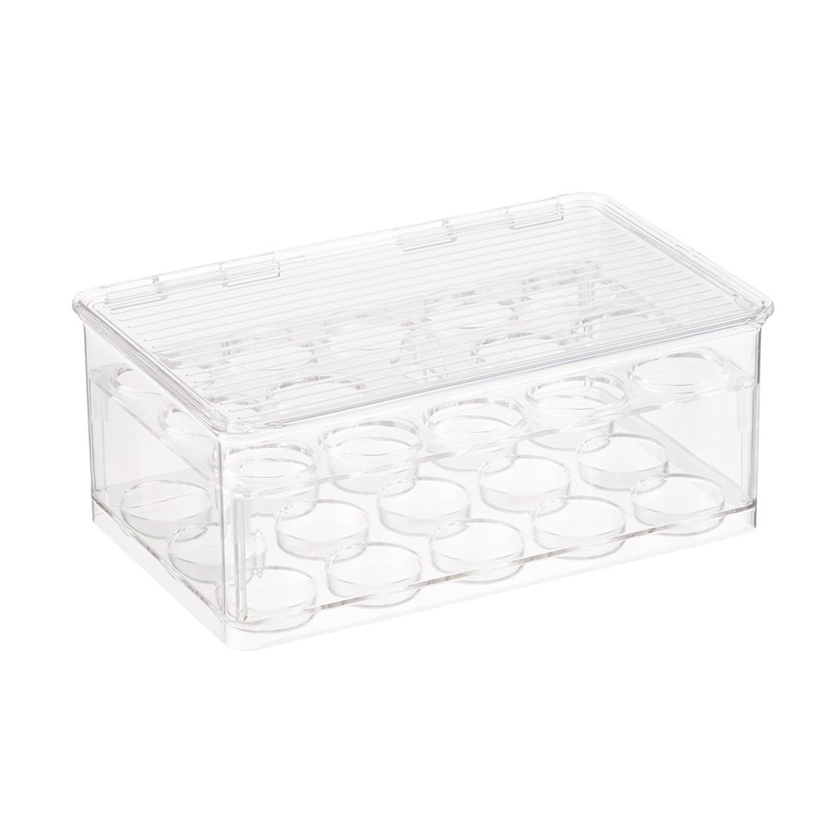 Interdesign Linus Coffee Pod Stackable 2-Tier Box with Lid, Clear