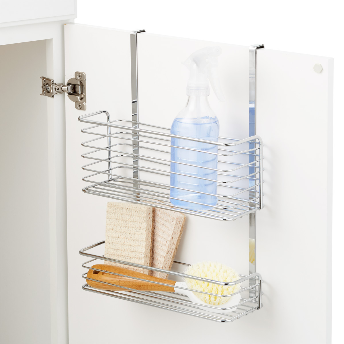Set Of 2 Over Kitchen Cabinet Door Storage Basket Rack Undershelf Hang Organiser 