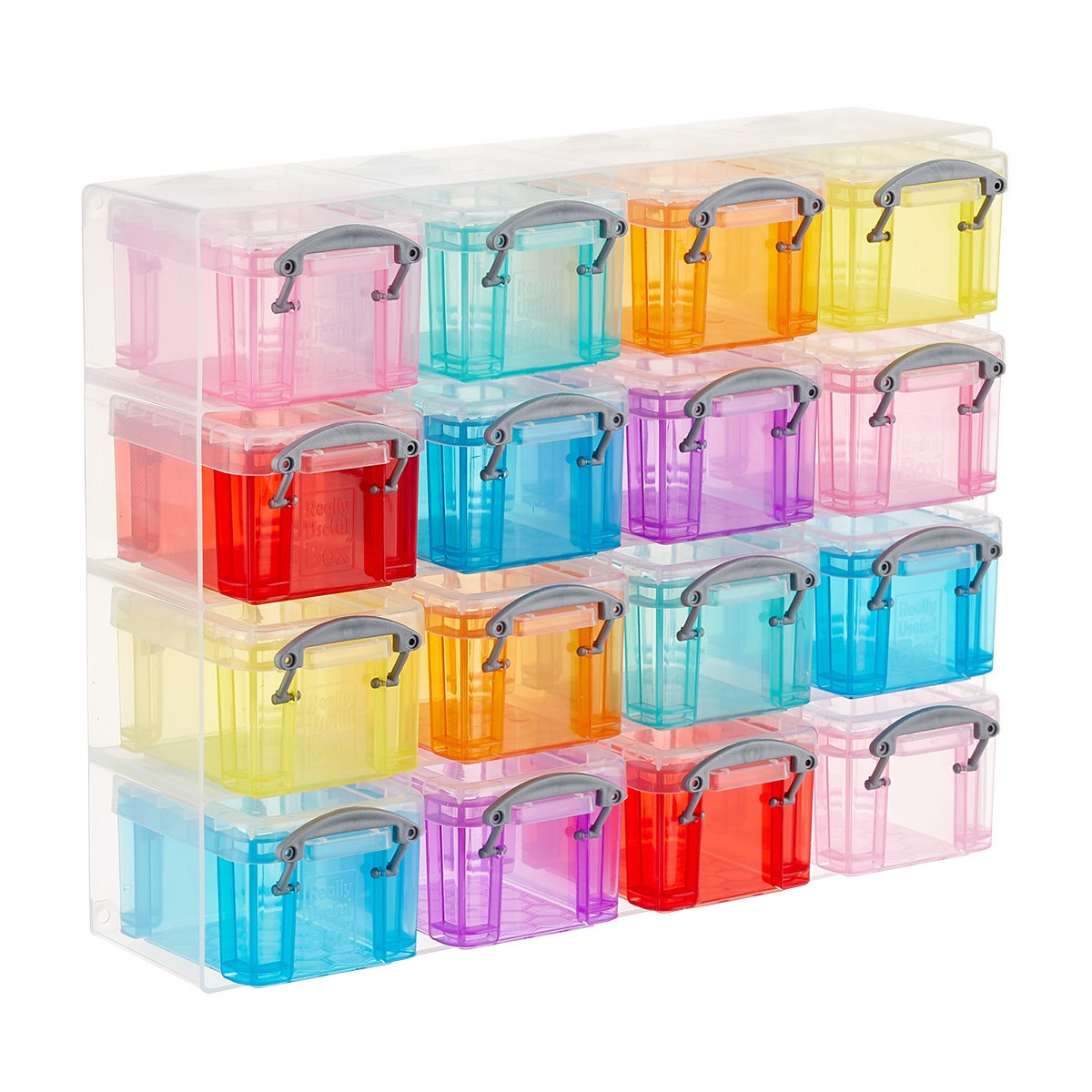 Really Useful Box 16-Latch Box Small Parts Organizers Rainbow
