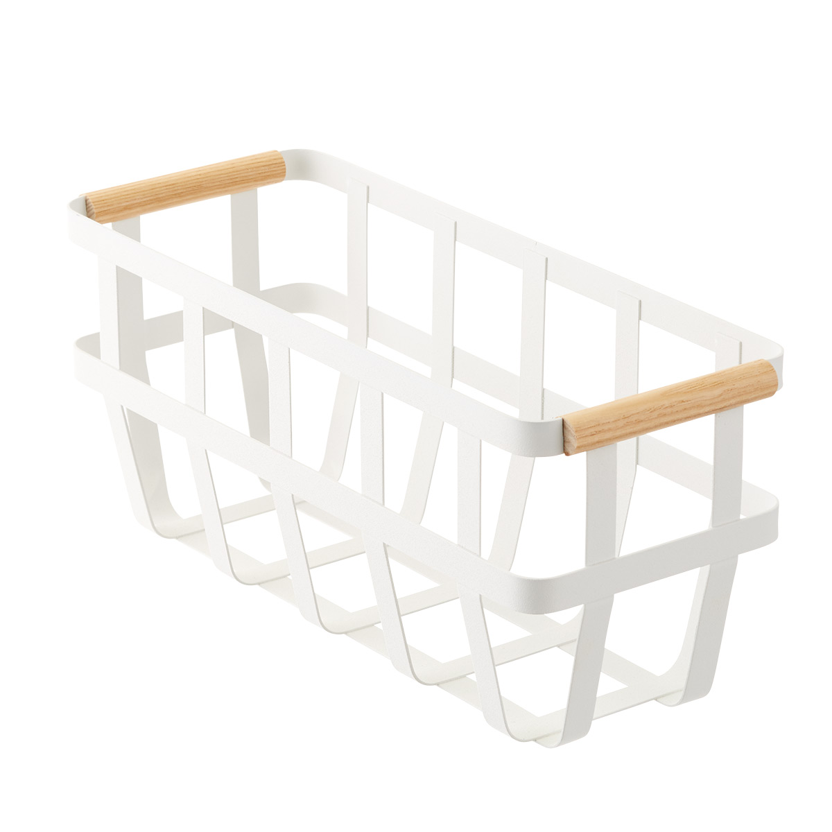 One Size White YAMAZAKI Storage Basket-Dual Handle Organizer 
