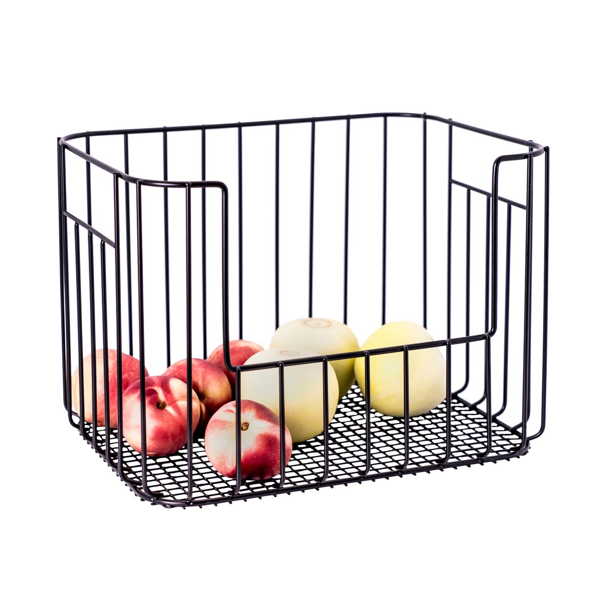 Large Vertica Wire Stacking Bin Black