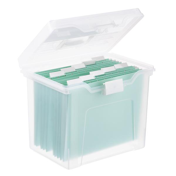 Iris Clear Letter-Size Portable File Box with Lid Organizer | The ...