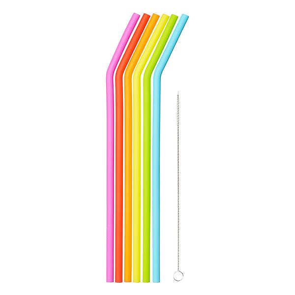 RSVP Silicone Straws with Cleaner