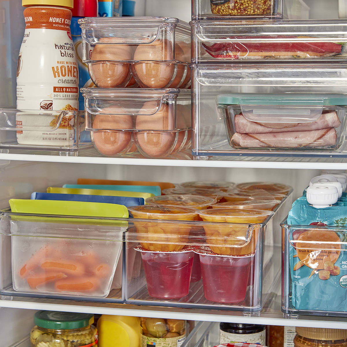 16 PC Refrigerator Organizer Bins Clear Storage Bins for Pantry or Freezer Bins 