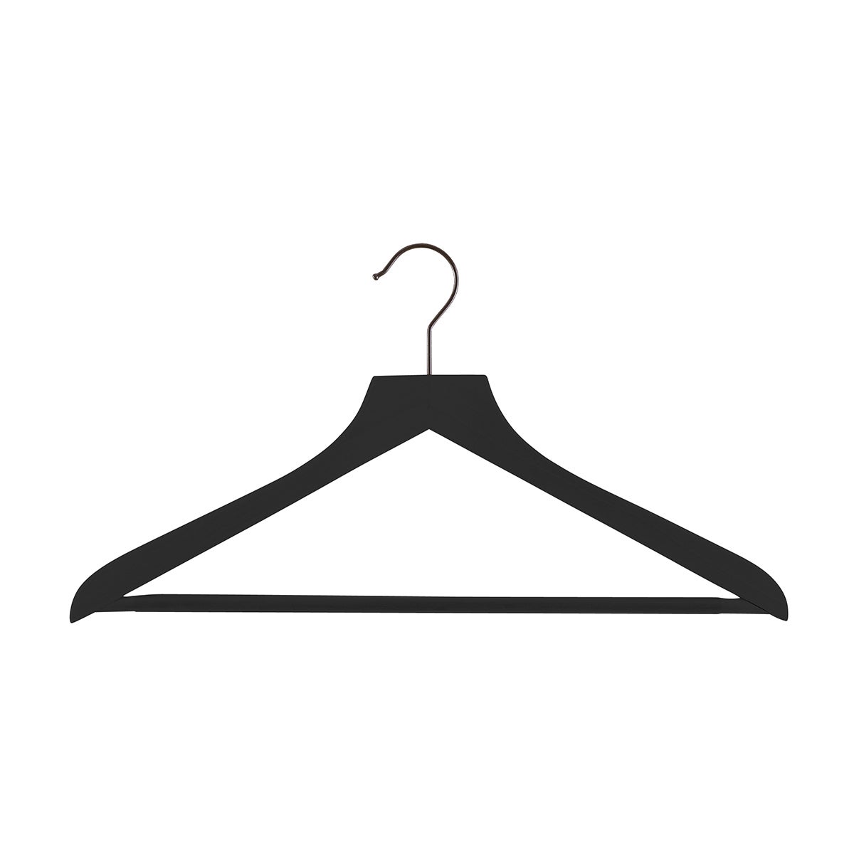 Wooden Shirt Hanger Ribbed Bar Black Pkg/20