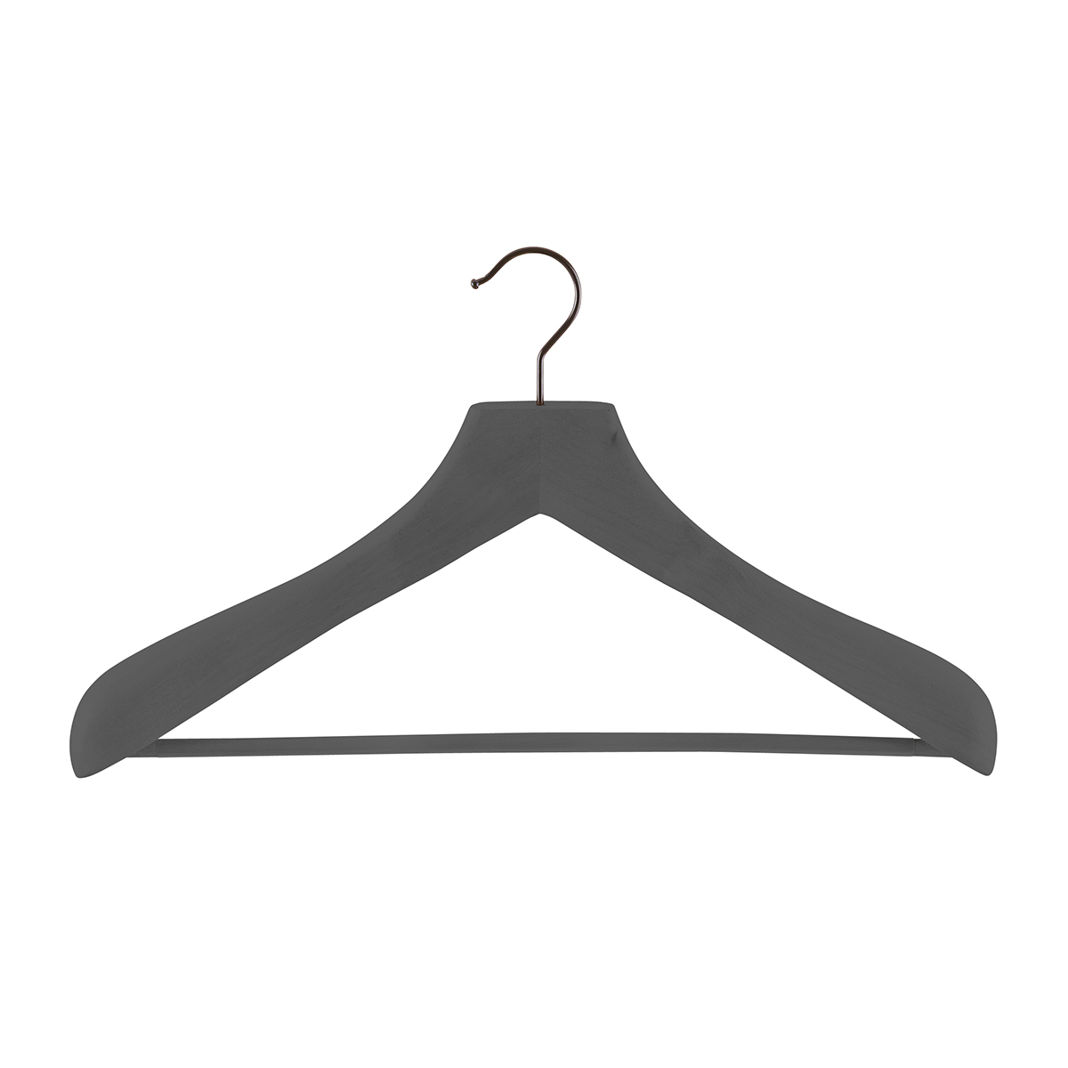 Superior Wooden Coat Hanger with Ribbed Bar Grey