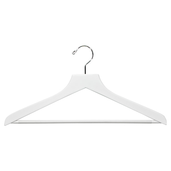The Container Store Wood Shirt Hanger with Bar White Pkg/20