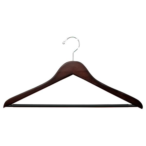 Petite Wooden Shirt Hanger Ribbed Bar Lotus Pkg/6, 15 x 1/2 x 8-5/8 H | The Container Store