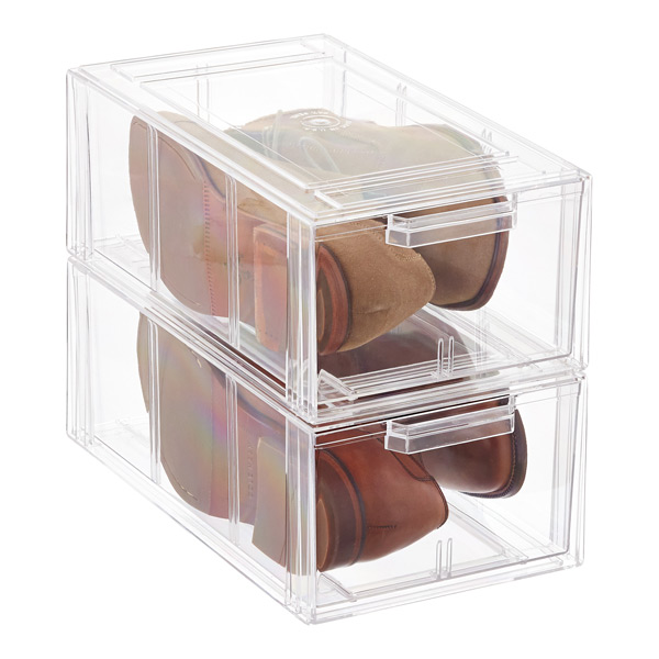 clear shoe box container