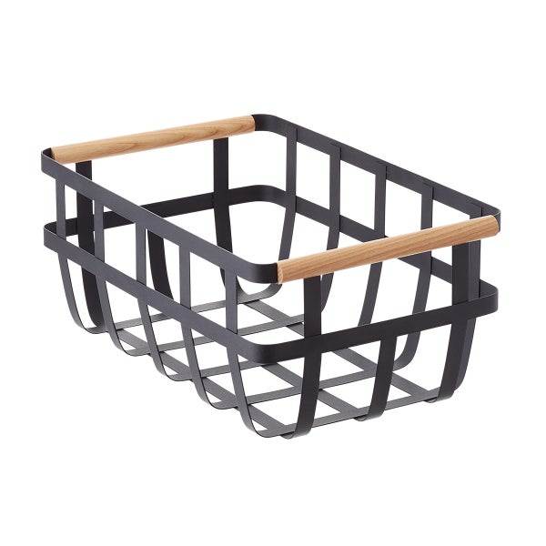 Yamazaki Tosca Baskets with Wooden Handles The Container Store