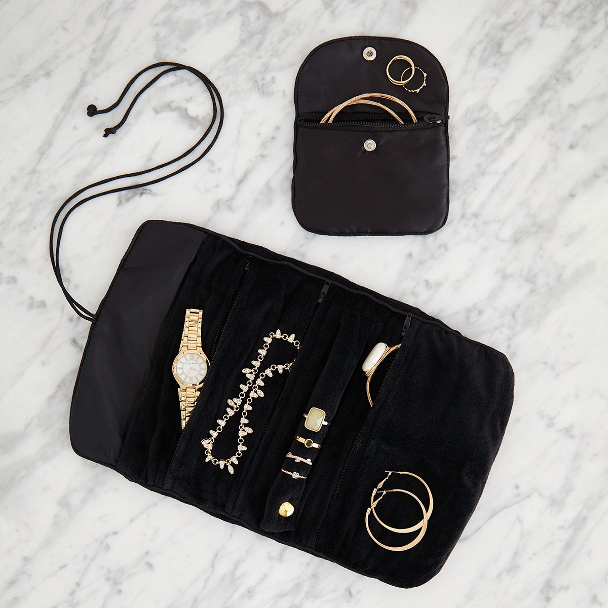Satin Zippered Travel Jewelry Pouch