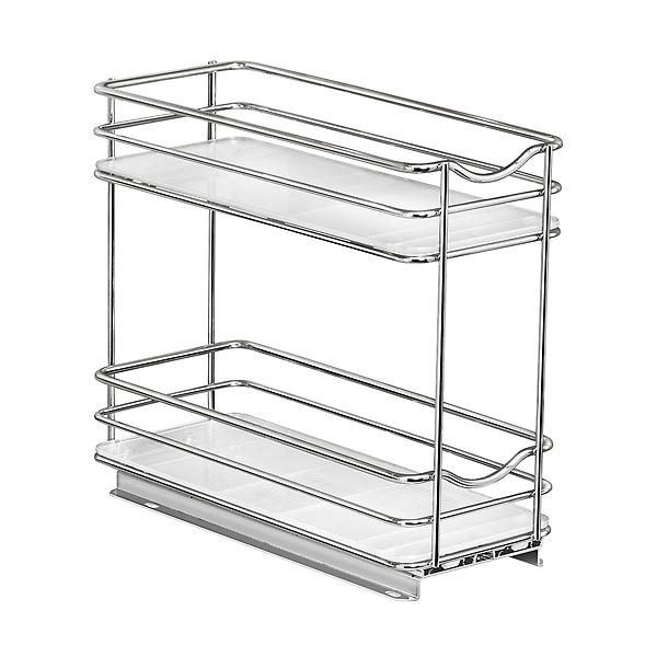 LYNK PROFESSIONAL 8-1/4 Wide Pull Out Spice Rack Organizer for Cabinet,  Slide Out Shelf, Chrome