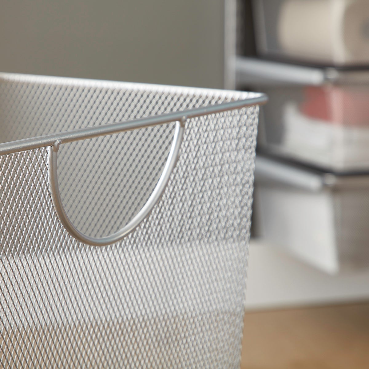 Removed MTMD-Silver Mesh Handy Bin with Wheels