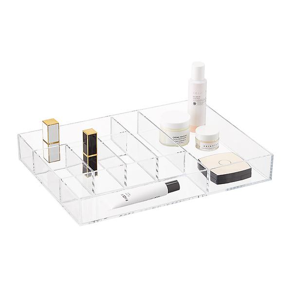 Clear 7-Section Cosmetic Tray