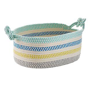 Multicolor Cotton Rope Oval Bin with Handles