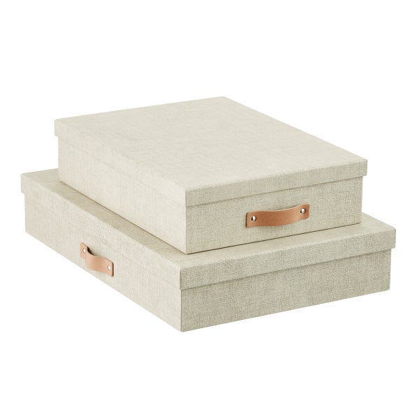 Bigso Linen Marten Office Storage Boxes The Container Store