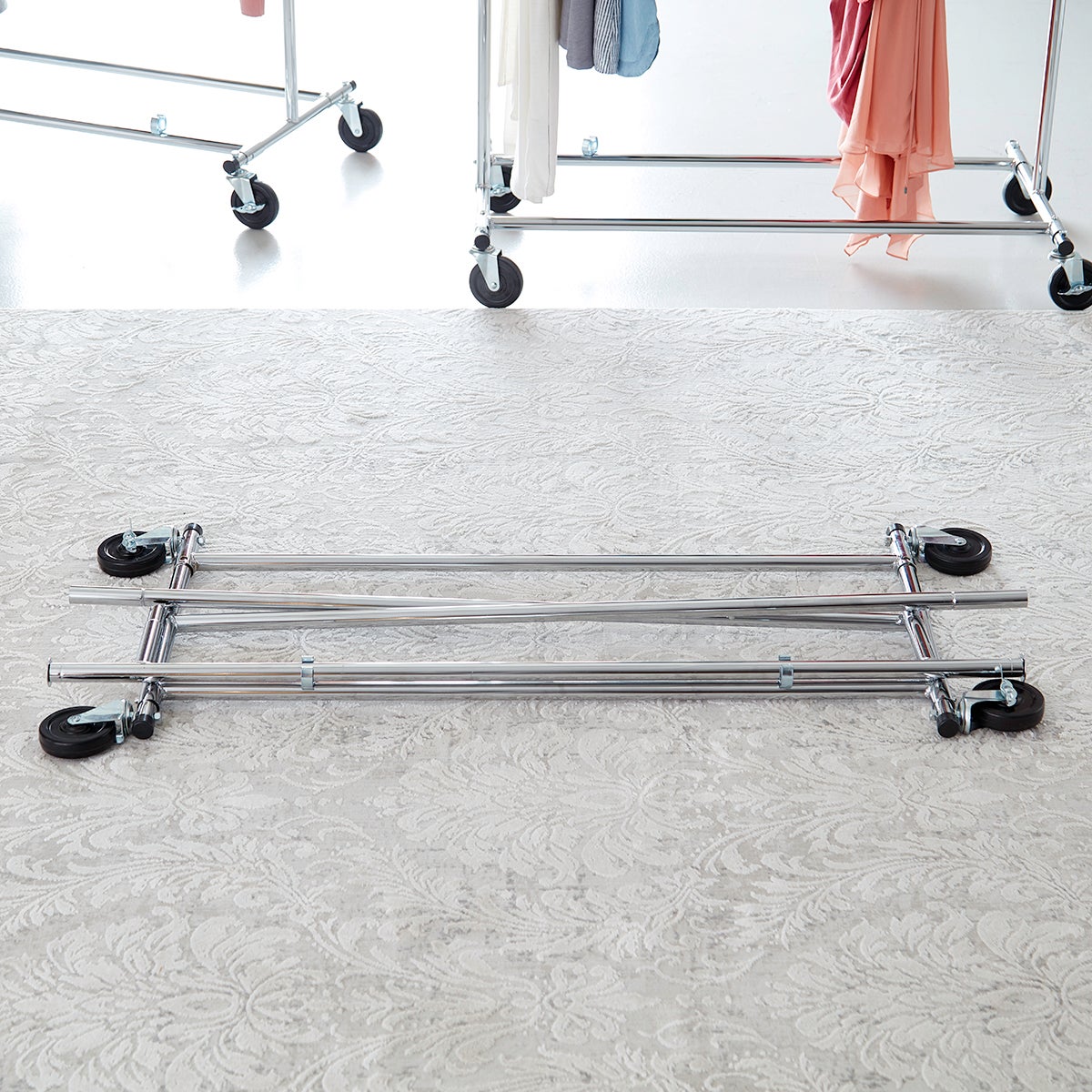 Removed MTMD- Chrome Metal Folding Commercial Clothes Rack