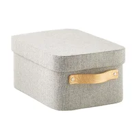 Herringbone Storage Boxes with Wooden Handles