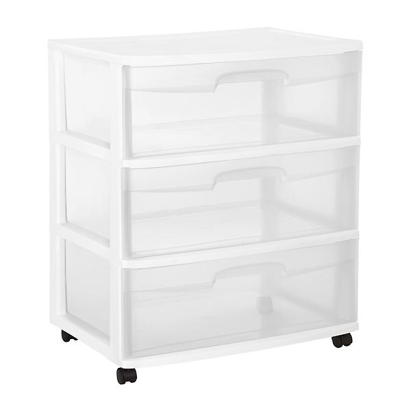 Sterilite Wide 3 Drawer Chest With Wheels The Container