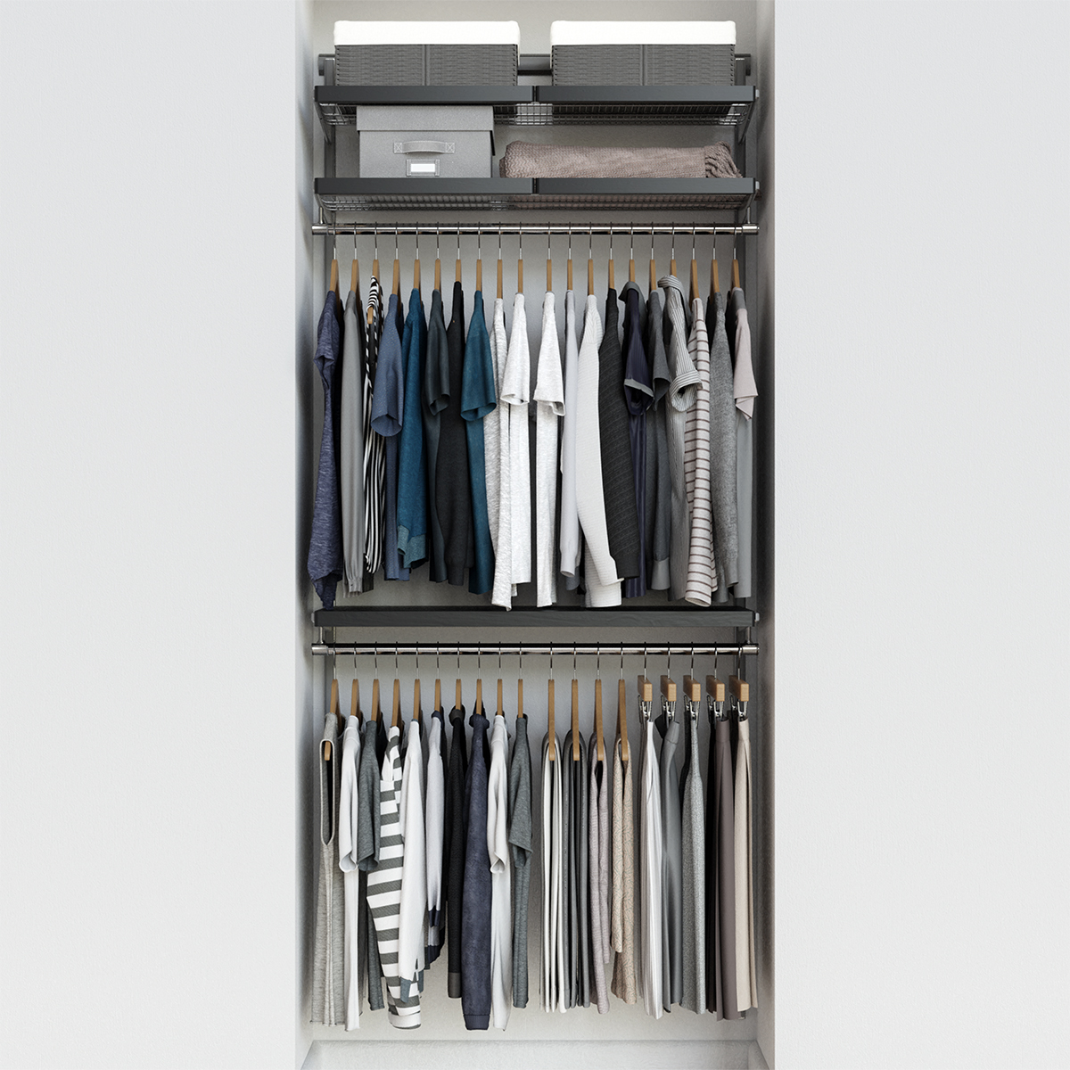Elfa Decor 3' Reach-In Closet Platinum and Grey