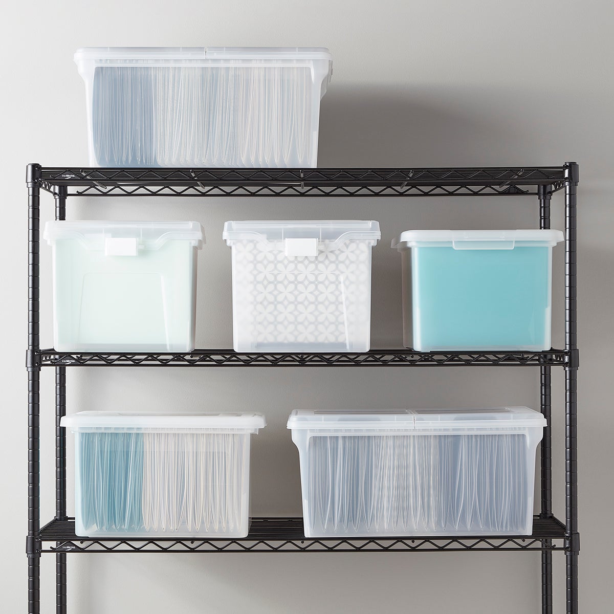 Clear Stackable File Tote Boxes