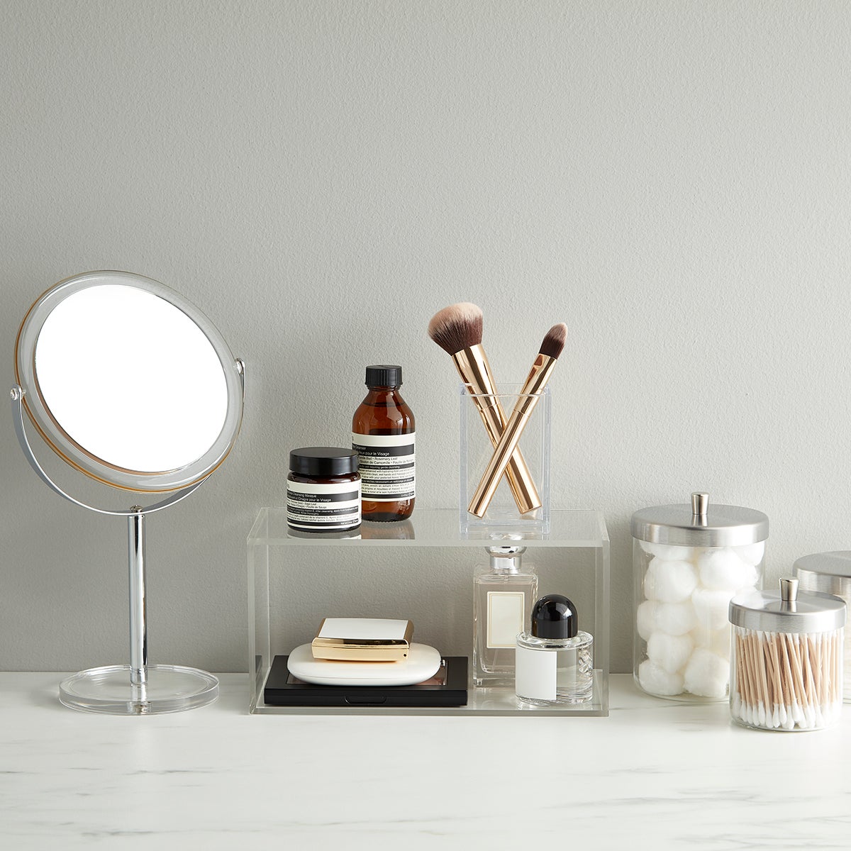 4Sided Rectangular Acrylic Risers The Container Store