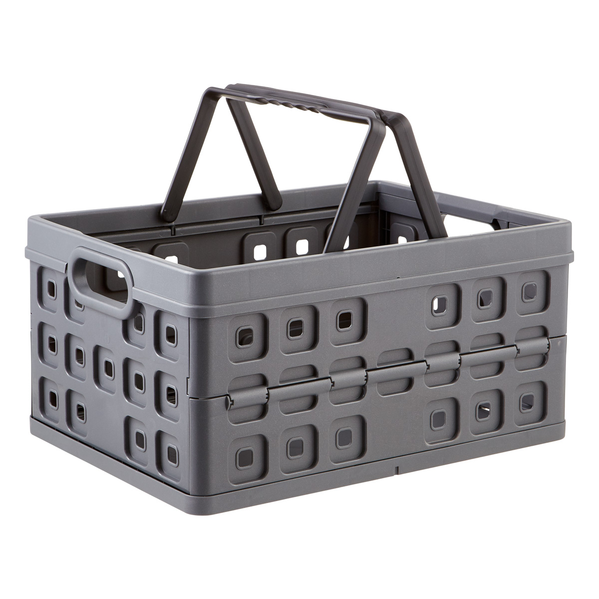 Foldable Storage Crates Folding Transfer Box Box Bin Cube Milk Crates Stackable Baskets 55L Plastic Milk Crates Heavy Duty Stackable for Storage Black Collapsible Storage Containers 