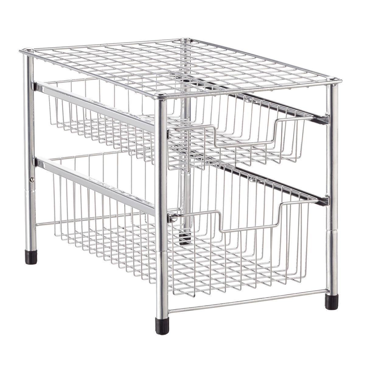 Kitchen Cabinet Shelf Organizer Chrome Wire Stackable Rack Stand Utility Table 
