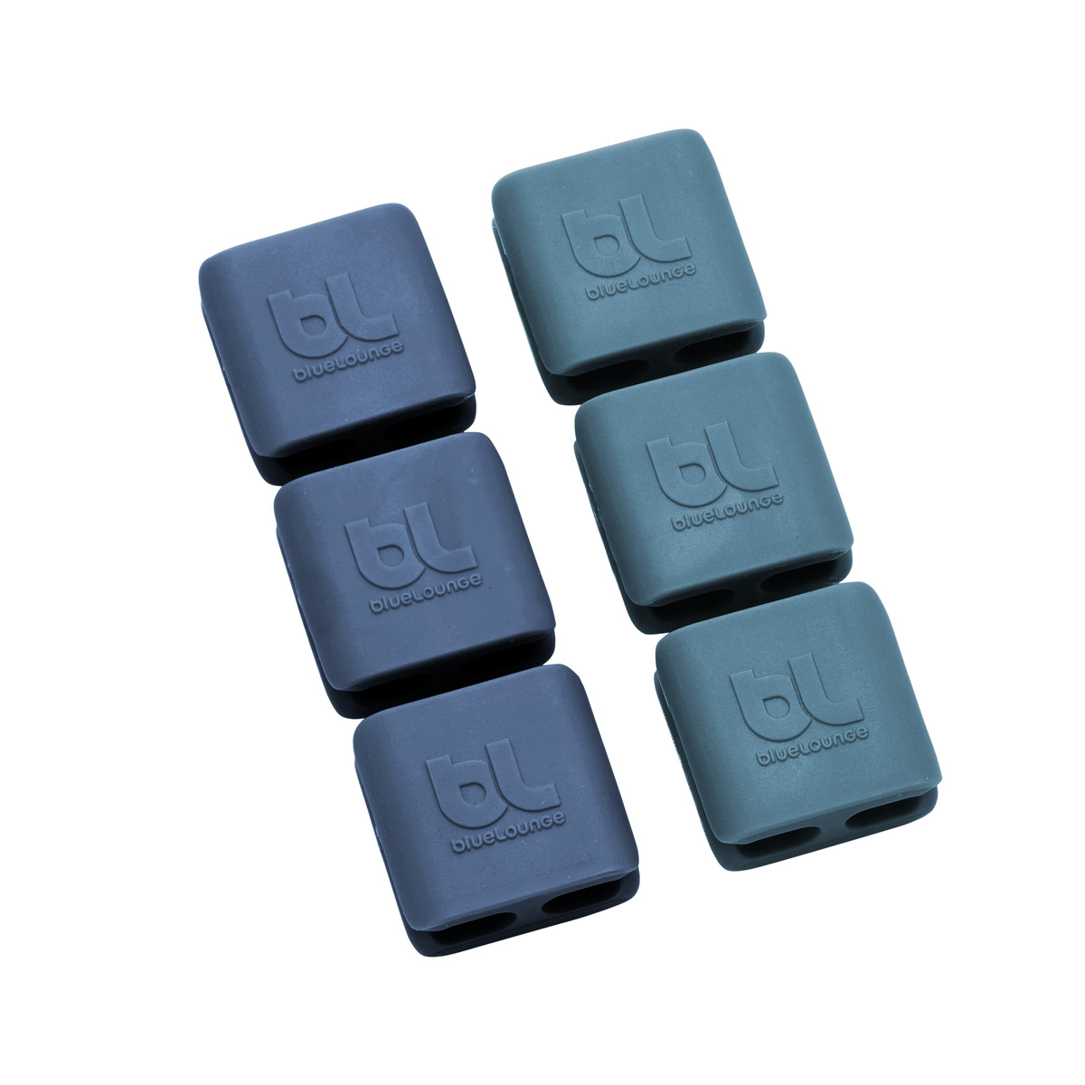 bluelounge Small CableClips Assorted Blue Pkg/6