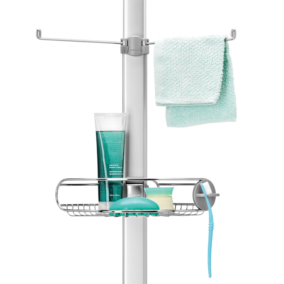 simplehuman Stainless Steel Tension Pole Shower Caddy