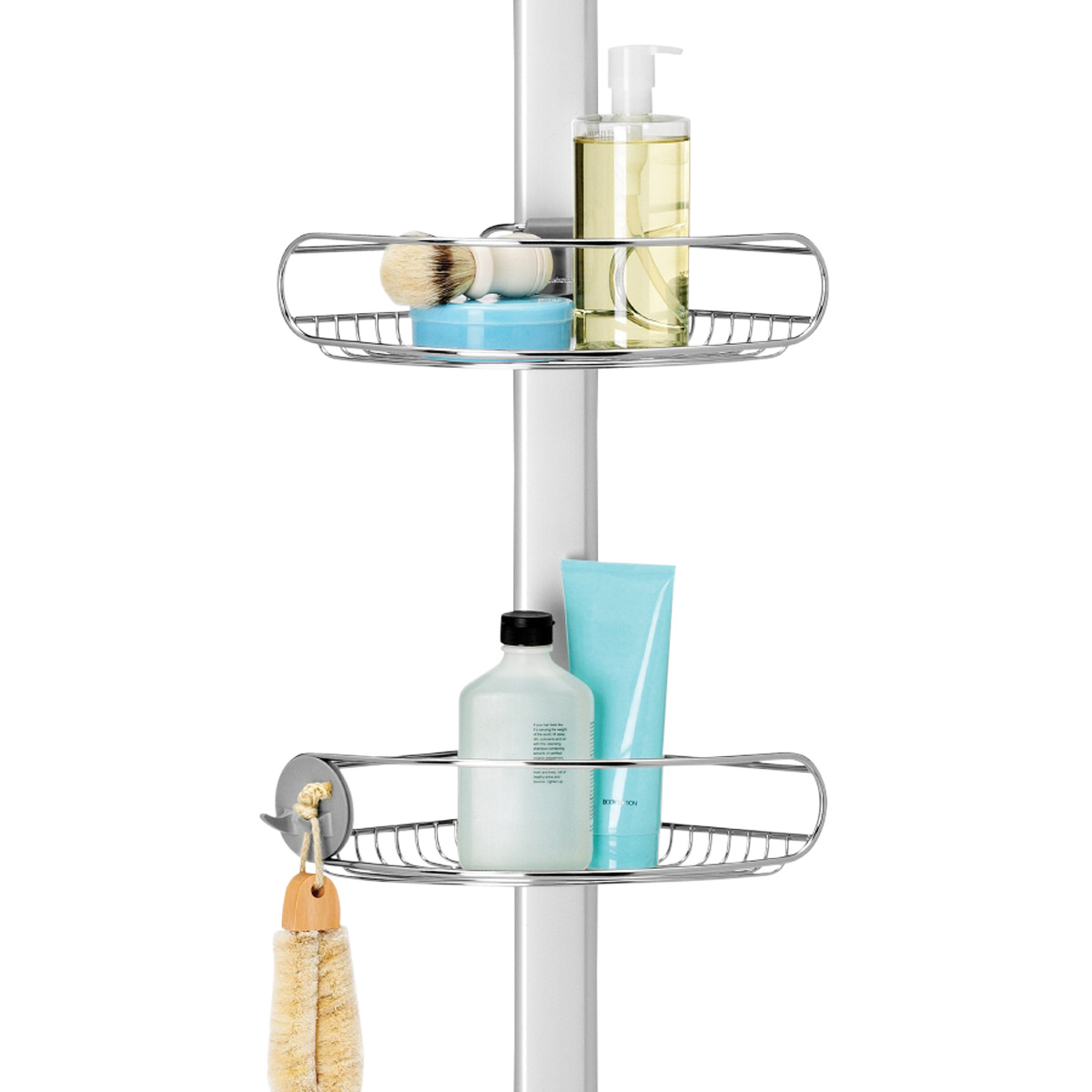 tension pole shower caddy