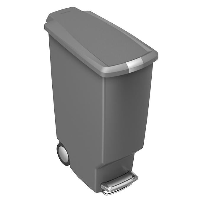 simplehuman Grey 10 gal. Slim Plastic Step Trash Can | The
