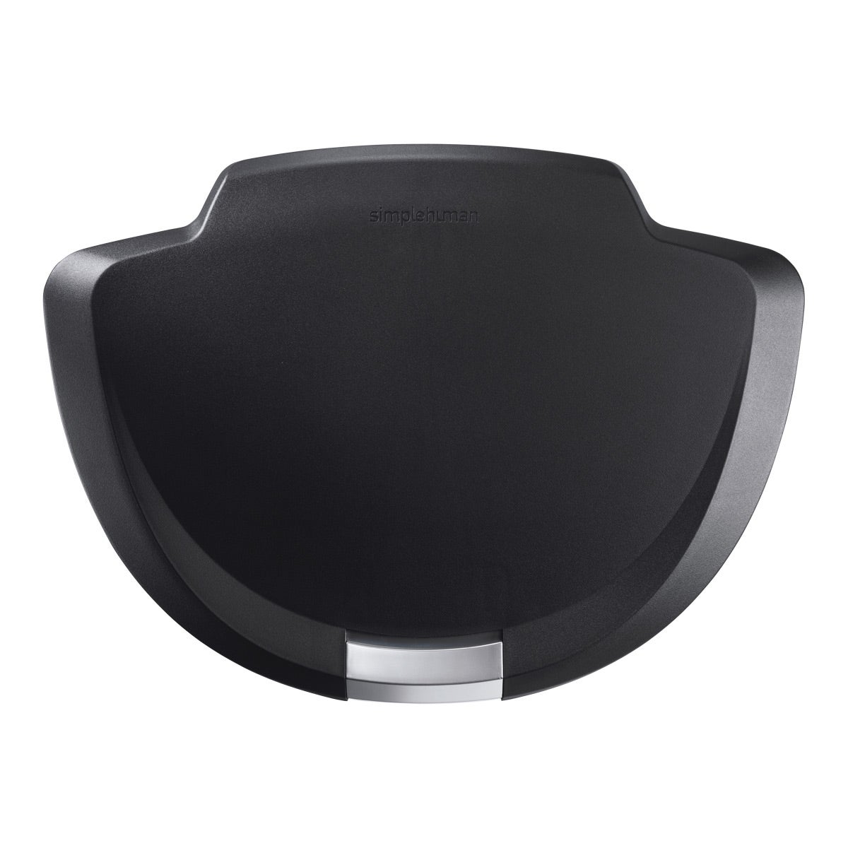 simplehuman Black 13 gal. Semi-Round Plastic Step Trash Can