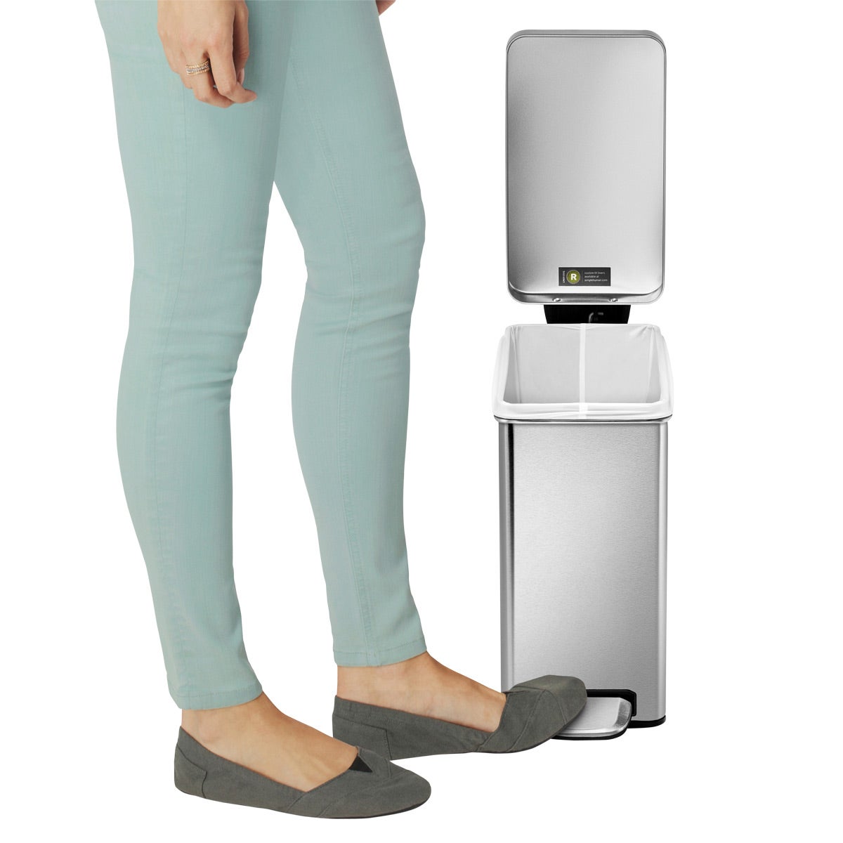 simplehuman Stainless Steel 2.6 gal. Profile Step Trash Can