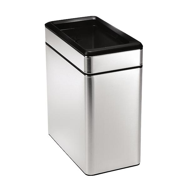 simplehuman Stainless Steel 2.6 gal. Profile Open Trash Can