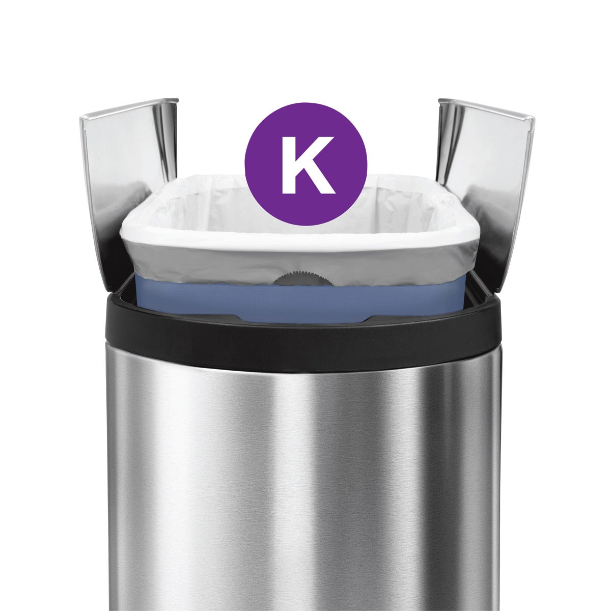 simplehuman Stainless Steel 11.8 gal. Butterfly Step Trash Can