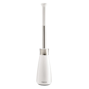 simplehuman Toilet Brush with Caddy, Stainless Steel, White 