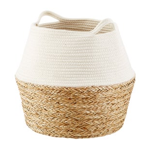 Seagrass and Cotton Belly Basket