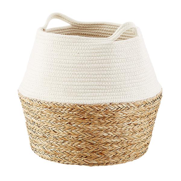 Seagrass and Cotton Belly Basket