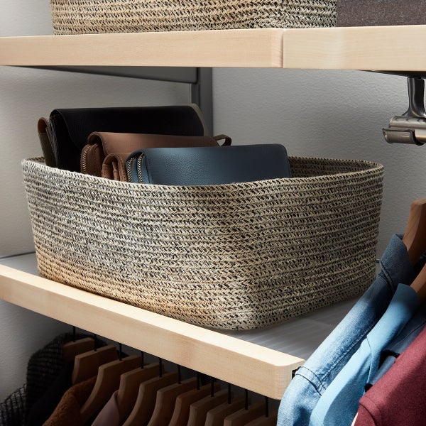 Grey Laguna Cotton Fabric Storage Bins The Container Store