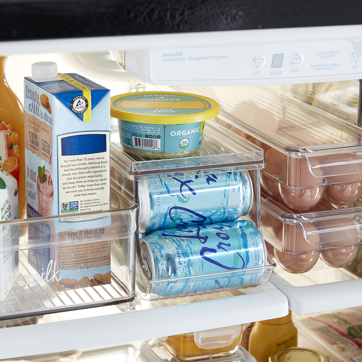 4 iDesign Kitchen Bin Set Plastic Pop Bear Can Dispenser Refrigerator Freezer 