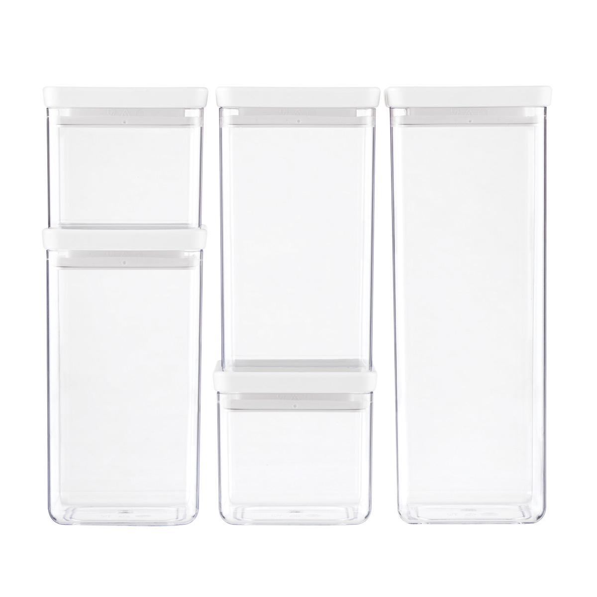 The Container Store 5-Piece Modular Canister Set White
