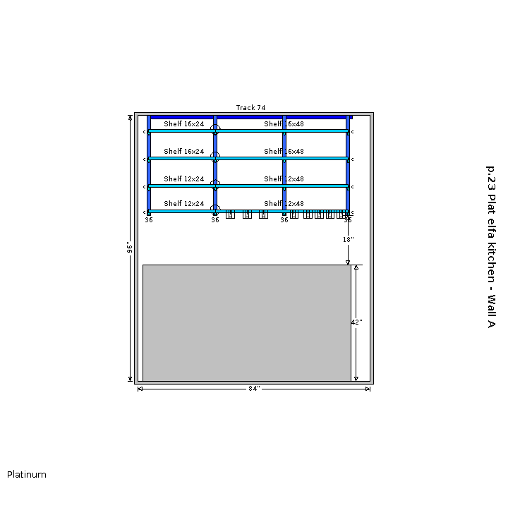 Retired kit- Platinum Elfa Kitchen Wall